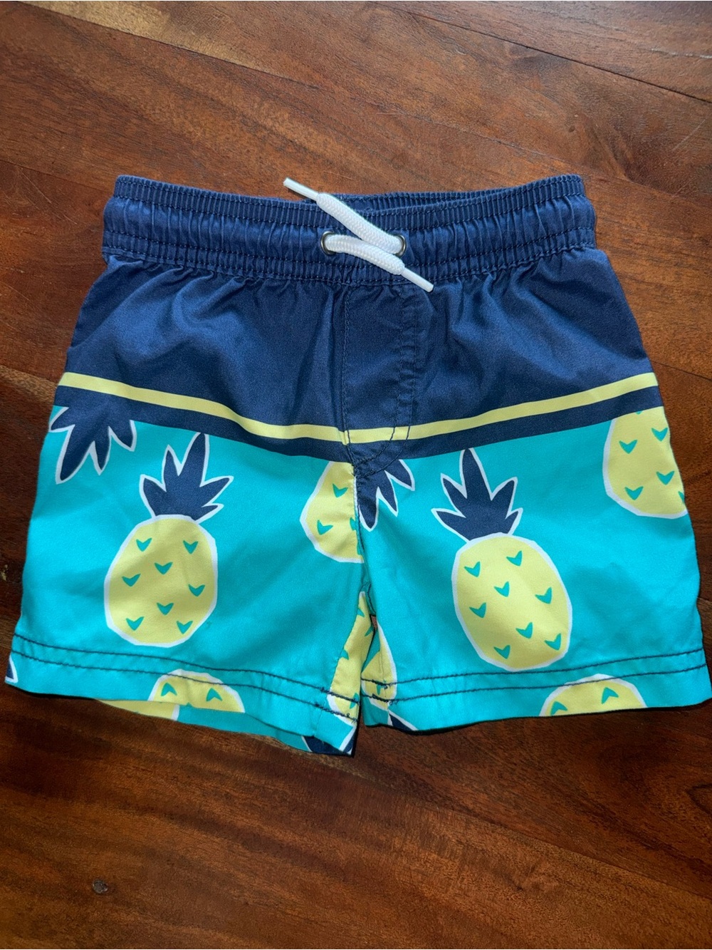 Carter's Teal & Navy Pineapple Swim Trunks